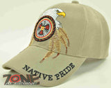 WHOLESALE NEW! NATIVE EAGLE WINGS CAP HAT TAN