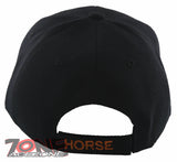 NEW! TWO HORSE RACING COWBOY BALL CAP HAT BLACK