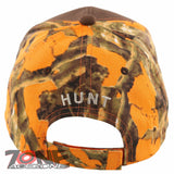 BORN TO HUNT FORCED TO WORK DEER BUCK HUNTING CAP HAT BROWN ORANGE CAMO