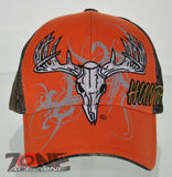 NEW! DEER HUNTER BUCK OUTDOOR SPORT CAP HAT ORENGE CAMO