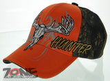 NEW! DEER HUNTER BUCK OUTDOOR SPORT CAP HAT ORENGE CAMO