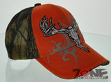 NEW! DEER HUNTER BUCK OUTDOOR SPORT CAP HAT ORENGE CAMO