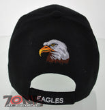 NEW! BIG EAGLES BALL CAP HAT BLACK
