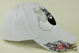 NEW! EIGHT 8 BALL FLAME CAP HAT WHITE