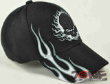 WHOLESALE NEW! SIDE FLAME SKULL CAP HAT BLACK