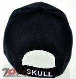 NEW! SKULL RED ROSE CAP HAT N1 BLACK