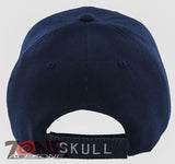 NEW! AMERICAN FLAG SKULL BALL CAP HAT NAVY