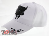 NEW! PIT BULL DOG PITBULL BALL CAP HAT WHITE