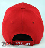 NEW! ALL IN POKER TEXAS HOLD'EM SHADOW CAP HAT RED