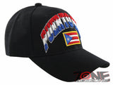 NEW! PUERTO RICO USA FLAG BALL CAP HAT BLACK