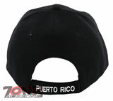 NEW! PUERTO RICO USA FLAG BALL CAP HAT BLACK