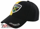 NEW! JAMAICA FLAG BALL CAP HAT BLACK