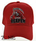 NEW! GRIM REAPER BALL CAP HAT RED