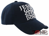 NEW! JESUS GOD ER DONE JESUS FISH CHRISTIAN BALL CAP HAT NAVY