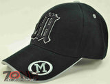 NEW! MONOGRAM LETTER M CAP HAT BLACK