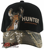 HUNTER OUTDOOR SPORT DEER CAP HAT CAMO BLACK