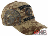 NEW! USMC US MARINE CORPS RETIRED SIDE ROUND BALL CAP HAT TAN CAMO