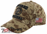 NEW! USMC US MARINE CORPS RETIRED SIDE ROUND BALL CAP HAT TAN CAMO