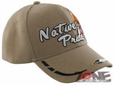 NEW! NATIVE PRIDE HORSE FEATHERS BASEBALL CAP HAT TAN