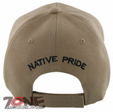 NEW! NATIVE PRIDE HORSE FEATHERS BASEBALL CAP HAT TAN