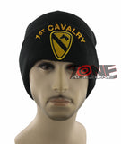 NEW! US ARMY 1ST CAVALRY BEANIE CAP HAT BLACK