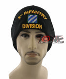 NEW! US ARMY 3RD INFANTRY DIVISION BEANIE CAP HAT BLACK