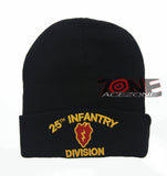 NEW! US ARMY 25TH INFANTRY DIVISION BEANIE CAP HAT BLACK