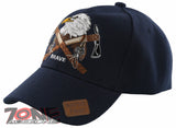 NEW! NATIVE PRIDE BRAVE AXE EAGLE BASEBALL CAP HAT NAVY