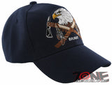 NEW! NATIVE PRIDE BRAVE AXE EAGLE BASEBALL CAP HAT NAVY