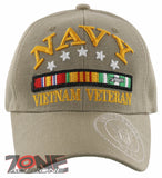 NEW! US NAVY VIETNAM VETERAN SHADOW USN CAP HAT TAN