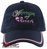 WOMAN OF FAITH PROVERBS 31:30 JESUS CHRISTIAN BASEBALL CAP HAT NAVY