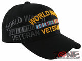 NEW! WORLD WAR II 1941-1945 VETERAN MILITARY BASEBALL CAP HAT BLACK