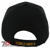 NEW! WORLD WAR II 1941-1945 VETERAN MILITARY BASEBALL CAP HAT BLACK