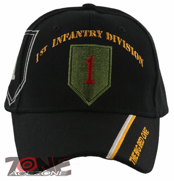 NEW! US ARMY 1ST INFANTRY DIVISION THE BIG RED ONE BALL CAP HAT BLACK