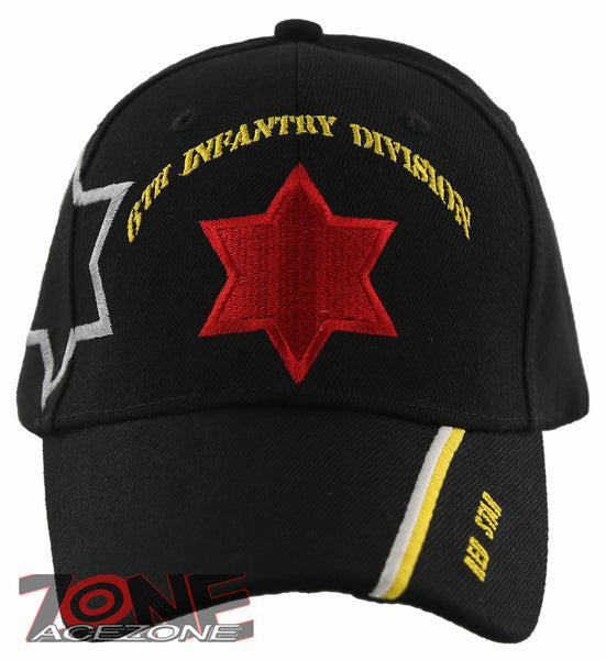 NEW! US ARMY 6TH INFANTRY DIVISION RED STAR BALL CAP HAT BLACK