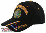 NEW! US ARMY VETERAN SIDE VETERAN FLAG BALL CAP HAT BLACK