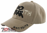 NO FEAR GOT FAITH SHADOW JESUS CHRISTIAN BALL CAP HAT TAN