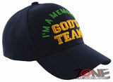 I'M A MEMBER OF GOD'S TEAM! JESUS CHRISTIAN BALL CAP HAT NAVY