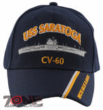 NEW! US NAVY USN USS SARATOGA CV-60 INVICTUS GALLUS GLADIATOR BALL CAP HAT NAVY