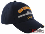 NEW! US NAVY USN USS SARATOGA CV-60 INVICTUS GALLUS GLADIATOR BALL CAP HAT NAVY