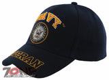 NEW! US NAVY USN ROUND VETERAN BALL CAP HAT NAVY