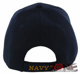 NEW! US NAVY USN ROUND VETERAN BALL CAP HAT NAVY