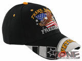 NEW! THANK A VETERAN FOR YOUR FREEDOM BALL CAP HAT BLACK