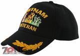 NEW! VIETNAM VETERAN FLAME LEAF BALL CAP HAT BLACK