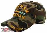 VIETNAM VETERAN GOLD MEDAL BALL CAP HAT GREEN CAMO