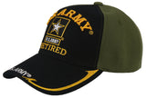 NEW! US ARMY RETIRED STAR SIDE LINE BALL CAP HAT OLIVE BLACK