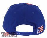 NEW! PUERTO RICO USA FLAG FLAT BILL SNAPBACK BASEBALL CAP HAT ROYAL BLUE