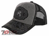 NEW! RODEO HORSE SHOE MESH TRUCKER SNAPBACK BASEBALL CAP HAT GRAY BLACK