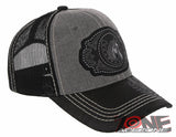 NEW! RODEO HORSE SHOE MESH TRUCKER SNAPBACK BASEBALL CAP HAT GRAY BLACK