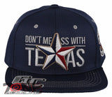 NEW! DON'T MESS WITH TEXAS STAR FLAT BILL SNAPBACK BASEBALL CAP HAT NAVY